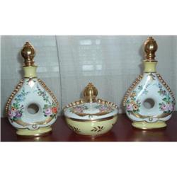 Old Limoges Style Porcelain Scent & Powder Set #1654261