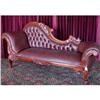 Image 1 : FRENCH VICTORIAN LEATHER SETTEE CHAISE SOFA #1654343