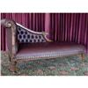 Image 1 : FRENCH VICTORIAN LEATHER SETTEE CHAISE LOUNGE #1654344