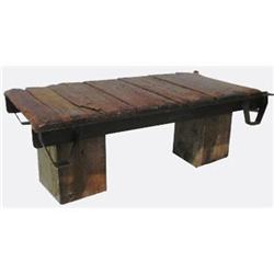 Industrial Antique Factory Skid Coffee Table  #1654378