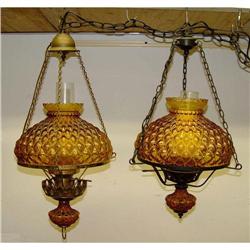 Amber Hobnail Glass Chandelier Lamp Fixtures #1654390