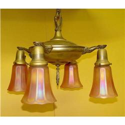 Art Nouveau 4 Shade Ceiling Fixture Chandelier #1654392