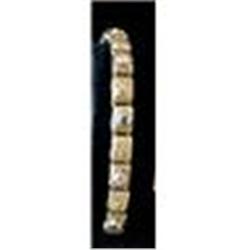 Antique 14K Gold, Diamond and Sapphire Bracelet#1654395