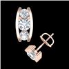 Image 3 : 2.18 ctw VS/SI Diamond Solitaire Art Deco Stud Earrings 18k Rose Gold - REF-300A2N