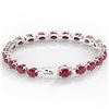 Image 3 : 37 ctw Ruby & VS/SI Diamond Eternity Micro Bracelet 14k White Gold - REF-236H4R