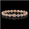 Image 2 : 7.29 ctw Pear Cut Diamond Micro Pave Bracelet 18K Rose Gold - REF-633W8H