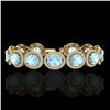 23 ctw Aquamarine & Micro Pave VS/SI Diamond Bracelet 10k Yellow Gold - REF-436M4G