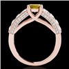 Image 2 : 3.05 ctw Certified SI/I Fancy Intense Yellow Diamond Ring 10k Rose Gold - REF-436X4A