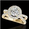 2.01 ctw Certified Diamond Solitaire Halo Ring 10k Yellow Gold - REF-231W8H