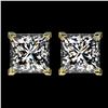 2.50 ctw VS/SI Quality Princess Diamond Stud Earrings 10k Yellow Gold - REF-601R4K