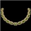 58.5 ctw Tourmaline & Diamond Victorian Bracelet 14K Yellow Gold - REF-1623M3G