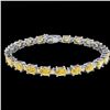 Image 2 : 19.7 ctw Citrine & VS/SI Diamond Eternity Bracelet 10k White Gold - REF-98W2H