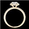 Image 2 : 1.25 ctw Certified Diamond Solitaire Halo Ring 10k Yellow Gold - REF-177R3K