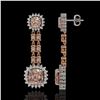 Image 2 : 17.42 ctw Morganite & Diamond Earrings 14K Rose Gold - REF-431R3K