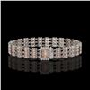 Image 1 : 24.91 ctw Morganite & Diamond Bracelet 14K White Gold - REF-354G5W