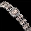 Image 2 : 24.91 ctw Morganite & Diamond Bracelet 14K White Gold - REF-354G5W
