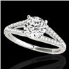 Image 1 : 1.25 ctw Certified Diamond Solitaire Ring 10k White Gold - REF-177G3W