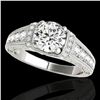 Image 1 : 1.5 ctw Certified Diamond Solitaire Antique Ring 10k White Gold - REF-211R4K