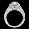 Image 2 : 1.5 ctw Certified Diamond Solitaire Antique Ring 10k White Gold - REF-211R4K