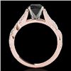 Image 2 : 1.5 ctw Certified VS Black Diamond Solitaire Ring 10k Rose Gold - REF-58X8A