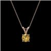 Image 3 : 0.53 ctw Certified Intense Yellow Diamond Necklace 10k Rose Gold - REF-57M8G