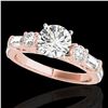 Image 1 : 2.5 ctw Certified Diamond Pave Solitaire Ring 10k Rose Gold - REF-381R8K