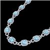 Image 1 : 66 ctw TOPAZ & Micro VS/SI Diamond Eternity Necklace 14k White Gold - REF-881W8H