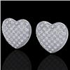 Image 1 : 1.50 ctw Micro Pave VS/SI Diamond Heart Earrings 14k White Gold - REF-110W4H