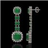 Image 2 : 19.88 ctw Emerald & Diamond Earrings 14K White Gold - REF-336M4G