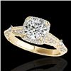 Image 1 : 1.36 ctw Certified Diamond Solitaire Halo Ring 10k Yellow Gold - REF-204Y5X