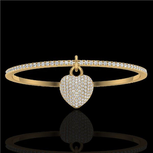 3.50 ctw Eternity Micro Pave Diamond Eternity Bangle 14k Yellow Gold - REF-259X6A