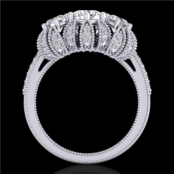 2.26 ctw VS/SI Diamond Art Deco Micro Pave Ring 18k White Gold - REF-345Y5X