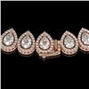 Image 3 : 34.83 ctw Pear Cut Diamond Micro Pave Necklace 18K Rose Gold - REF-4761G8W