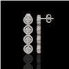 Image 2 : 5.28 ctw Cushion Cut Diamond Micro Pave Earrings 18K White Gold - REF-736W2H
