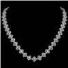 Image 1 : 16.4 ctw Princess Cut Diamond Micro Pave Necklace 18K White Gold - REF-1402F6M