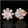 Image 2 : 1.77 ctw VS/SI Diamond Solitaire Art Deco Stud Earrings 18k Rose Gold - REF-263Y6X