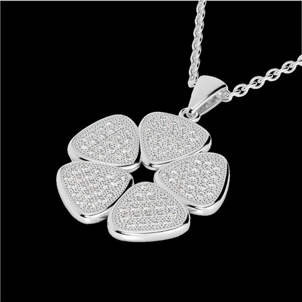 0.80 ctw Micro Pave VS/SI Diamond Designer Necklace 14k White Gold - REF-85X5A