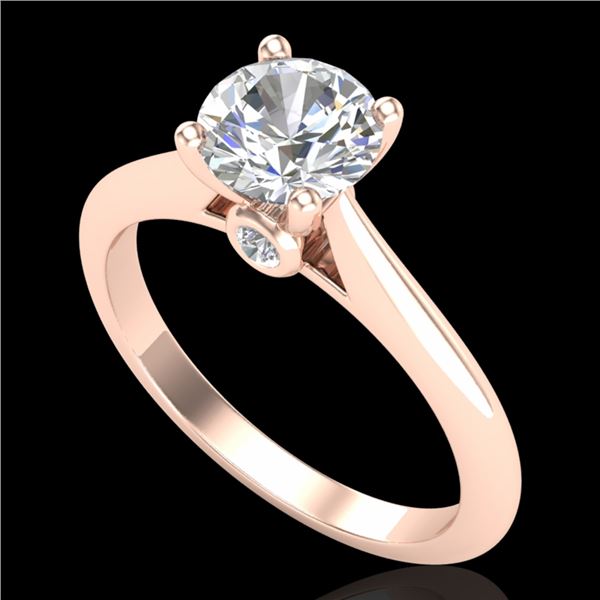 1.08 ctw VS/SI Diamond Solitaire Art Deco Ring 18k Rose Gold - REF-244N2F