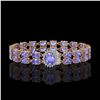 Image 1 : 28.22 ctw Tanzanite & Diamond Bracelet 14K Rose Gold - REF-400M2G