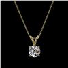 Image 3 : 0.72 ctw Certified Quality Diamond Solitaire Necklace 10k Yellow Gold - REF-61A8N