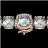 Image 1 : 350 ctw Sky Blue Topaz & Micro Diamond Bracelet 14k Rose Gold - REF-158Y2X