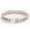 Image 3 : 350 ctw Sky Blue Topaz & Micro Diamond Bracelet 14k Rose Gold - REF-158Y2X