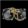 Image 3 : 3.10 ctw Fancy Black Diamond Solitaire Stud Earrings 10k Yellow Gold - REF-60G3W