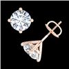 Image 3 : 3.01 ctw VS/SI Diamond Solitaire Art Deco Stud Earrings 18k Rose Gold - REF-908M2G