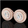 Image 1 : 2.61 ctw VS/SI Diamond Solitaire Art Deco Stud Earrings 18k Rose Gold - REF-381W8H