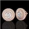 Image 2 : 2.61 ctw VS/SI Diamond Solitaire Art Deco Stud Earrings 18k Rose Gold - REF-381W8H