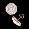 Image 3 : 2.61 ctw VS/SI Diamond Solitaire Art Deco Stud Earrings 18k Rose Gold - REF-381W8H