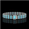 Image 1 : 19.27 ctw Turquoise & Diamond Bracelet 14K White Gold - REF-318F2M