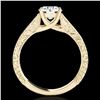 Image 2 : 1.5 ctw Certified Diamond Solitaire Antique Ring 10k Yellow Gold - REF-327R3K