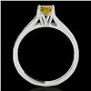 Image 2 : 1 ctw Certified SI/I Fancy Intense Yellow Diamond Ring 10k White Gold - REF-184K3Y